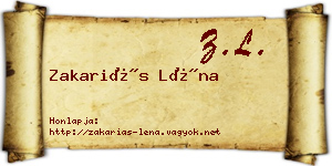 Zakariás Léna névjegykártya